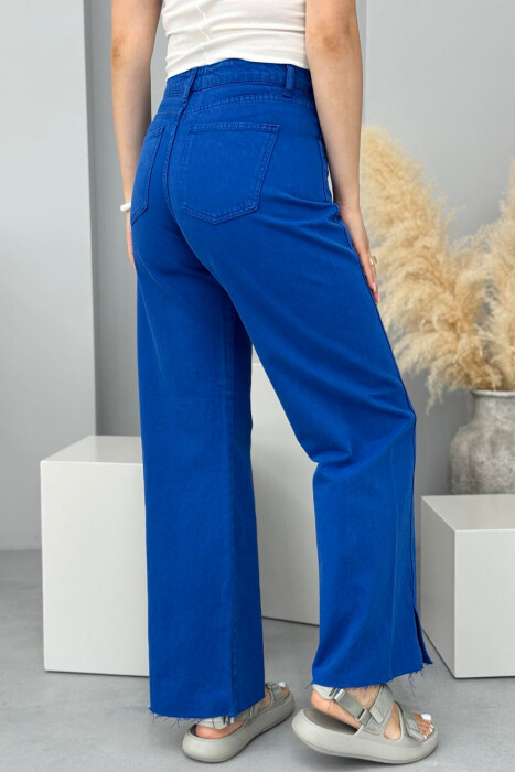 WIDE LEG ONE COLOR WOMEN JEANS BLUE/BLU - 2