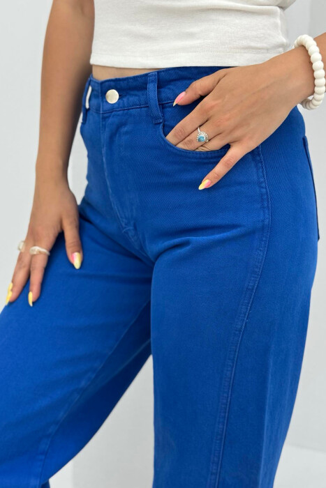 WIDE LEG ONE COLOR WOMEN JEANS BLUE/BLU - 3