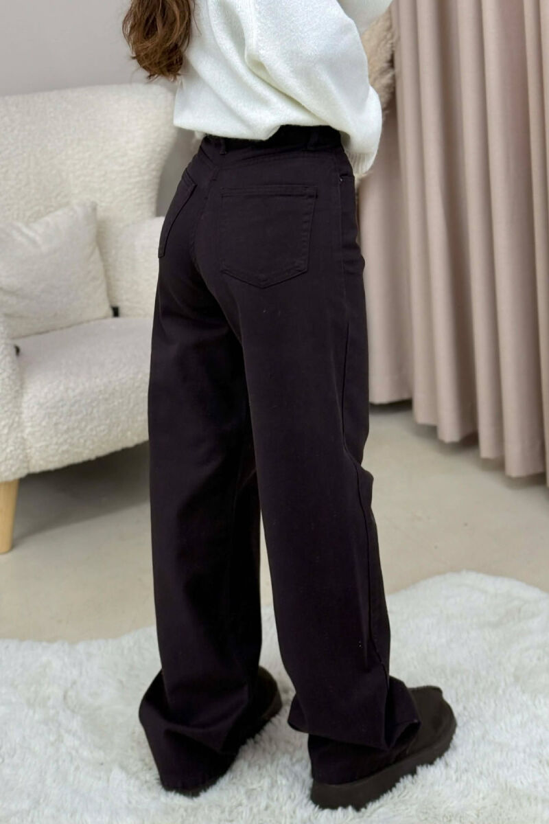 WIDE LEG ONE COLOR WOMEN JEANS DARK BROWN/KAE - 4