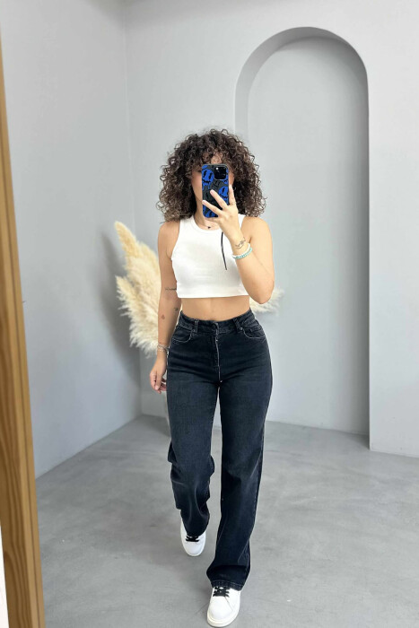 WIDE LEG ONE COLOR WOMEN JEANS BLACK/ E ZEZE 