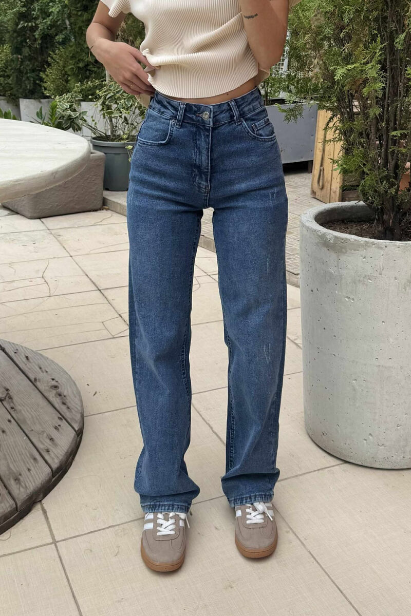 WIDE LEG ONE COLOR WOMAN JEANS LIGHTBLUE/BZ - 4