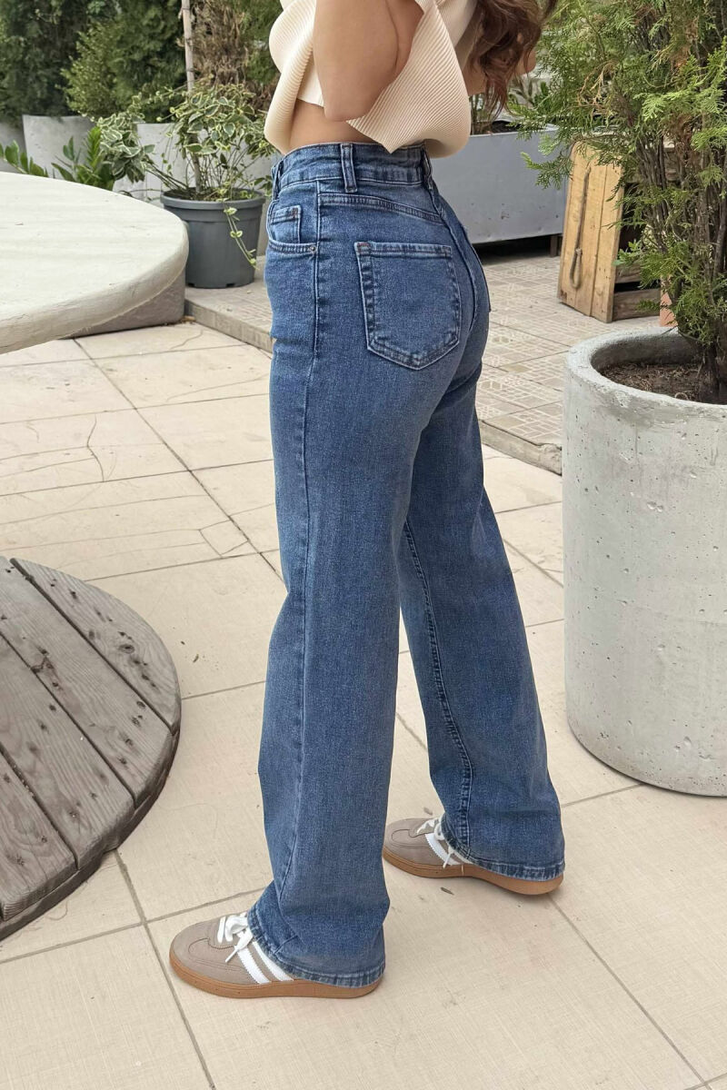 WIDE LEG ONE COLOR WOMAN JEANS LIGHTBLUE/BZ - 5