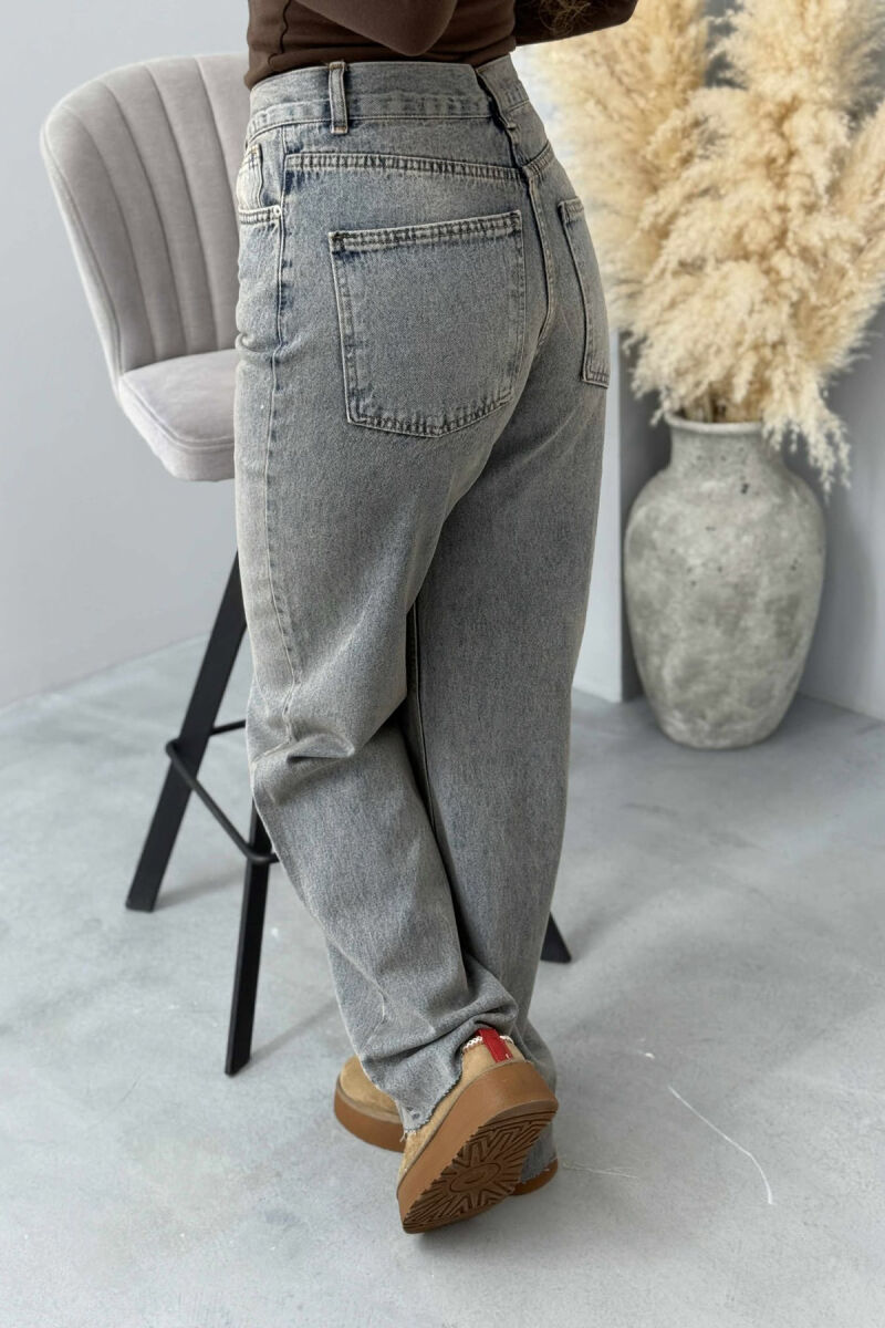 WIDE LEG ONE COLOR WOMEN JEANS LIGHTBLUE/BZ - 4