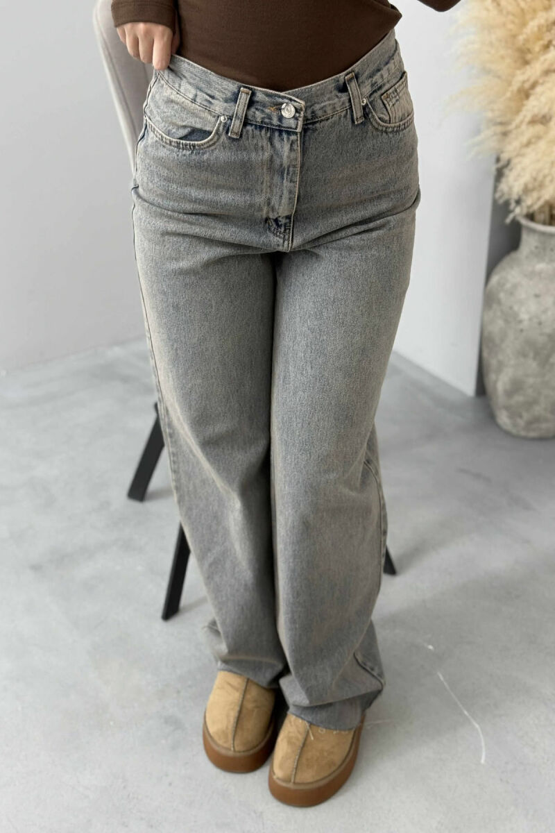 WIDE LEG ONE COLOR WOMEN JEANS LIGHTBLUE/BZ - 3