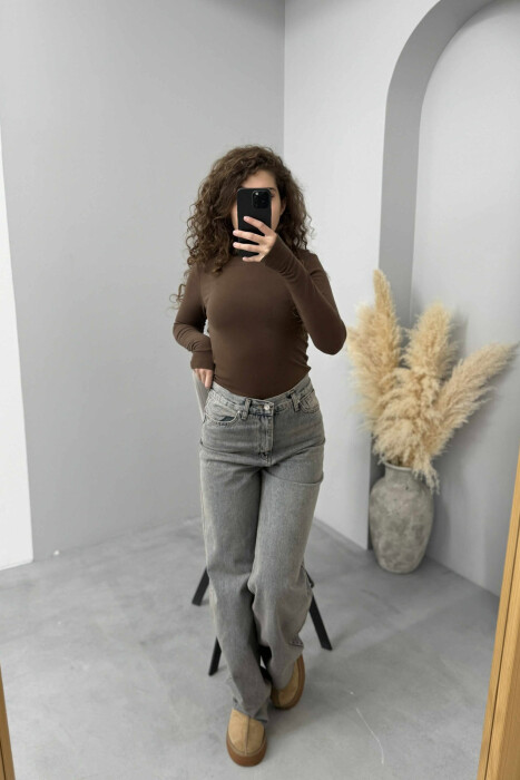 WIDE LEG ONE COLOR WOMEN JEANS LIGHTBLUE/BZ - 2