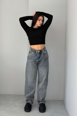 WIDE LEG ONE COLOR WOMEN JEANS LIGHTBLUE/BZ 