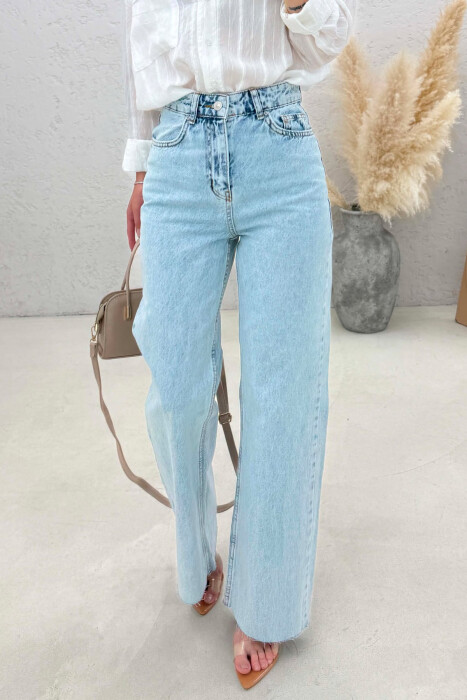 WIDE LEG ONE COLOR WOMEN JEANS LIGHTBLUE/BZ - 2