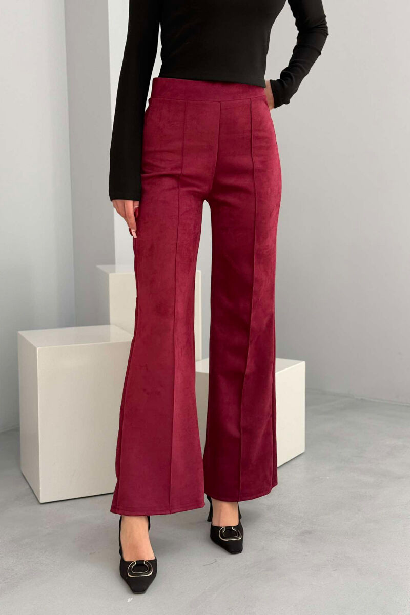 WIDE LEG ONE COLOR WOMEN LEGGING BURGUNDY/VISHNJE - 1