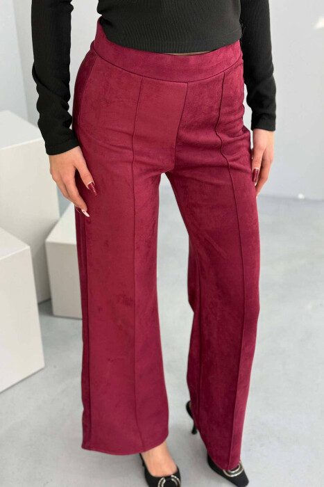 WIDE LEG ONE COLOR WOMEN LEGGING BURGUNDY/VISHNJE - 7