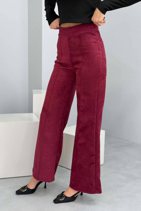 WIDE LEG ONE COLOR WOMEN LEGGING BURGUNDY/VISHNJE - 8