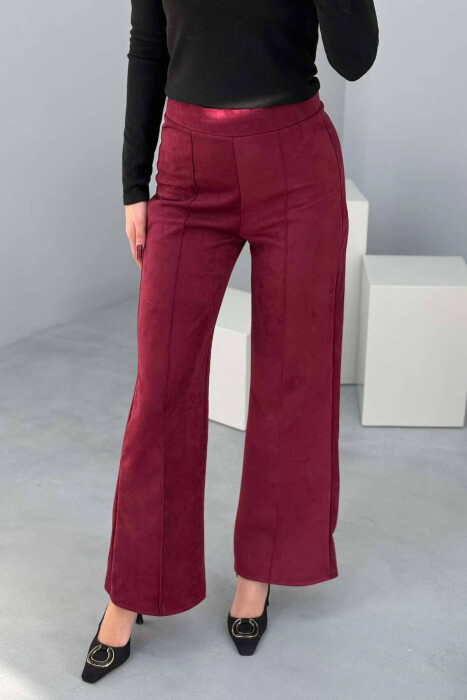 WIDE LEG ONE COLOR WOMEN LEGGING BURGUNDY/VISHNJE - 9