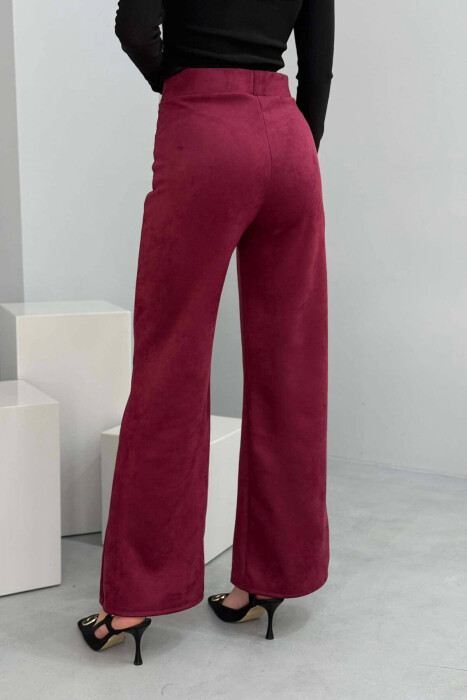 WIDE LEG ONE COLOR WOMEN LEGGING BURGUNDY/VISHNJE - 10