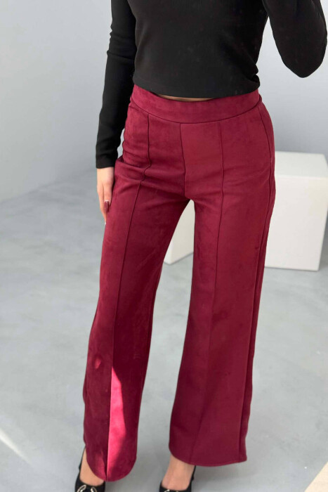 WIDE LEG ONE COLOR WOMEN LEGGING BURGUNDY/VISHNJE - 11