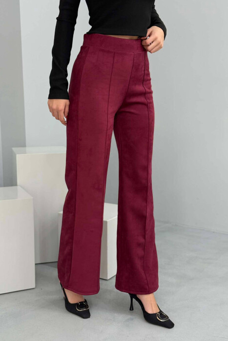 WIDE LEG ONE COLOR WOMEN LEGGING BURGUNDY/VISHNJE - 12