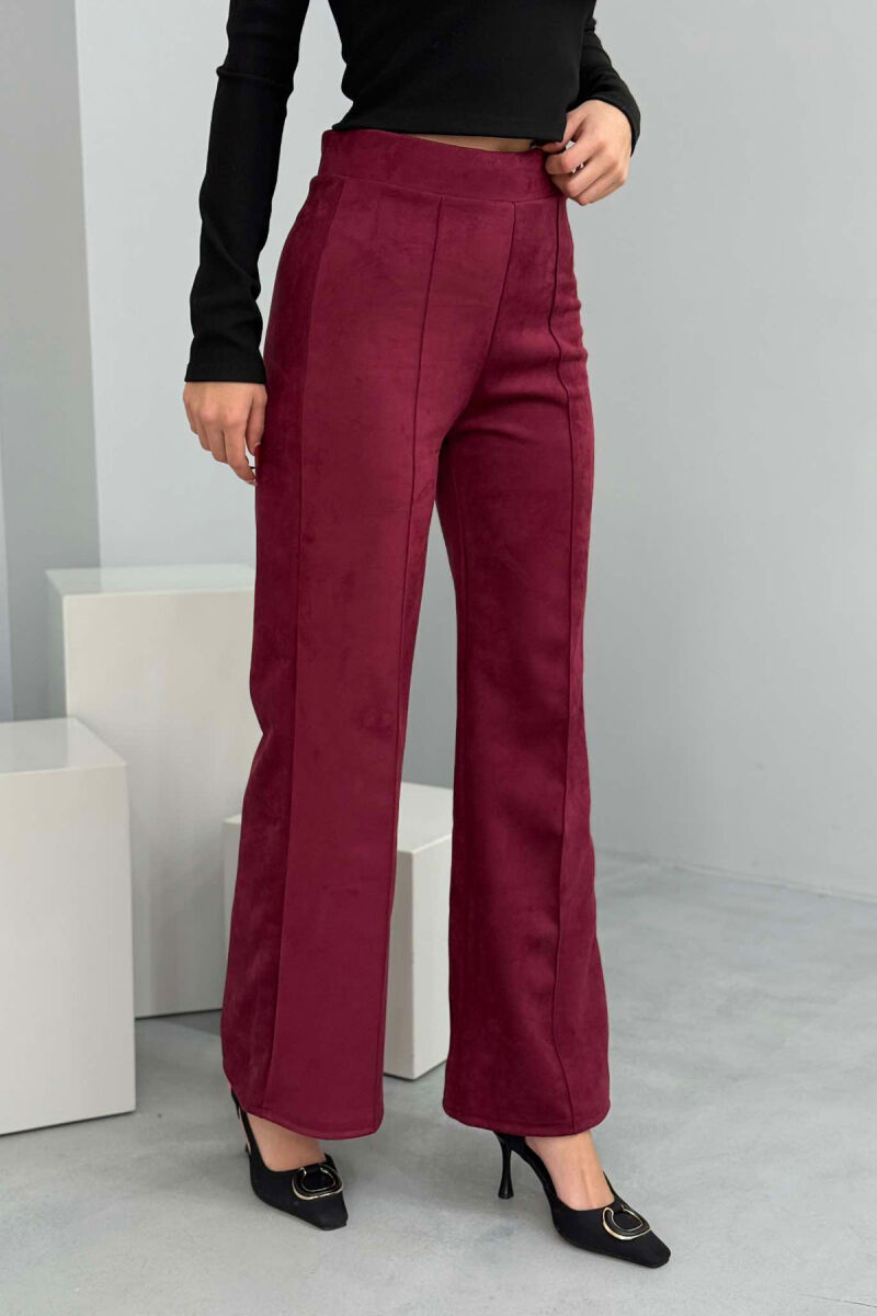 WIDE LEG ONE COLOR WOMEN LEGGING BURGUNDY/VISHNJE - 7