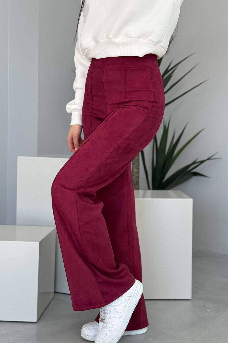 WIDE LEG ONE COLOR WOMEN LEGGING BURGUNDY/VISHNJE - 3