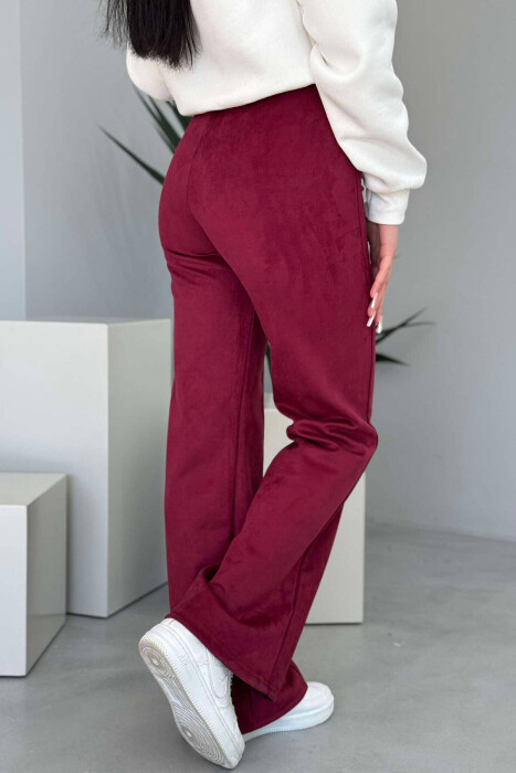 WIDE LEG ONE COLOR WOMEN LEGGING BURGUNDY/VISHNJE - 5