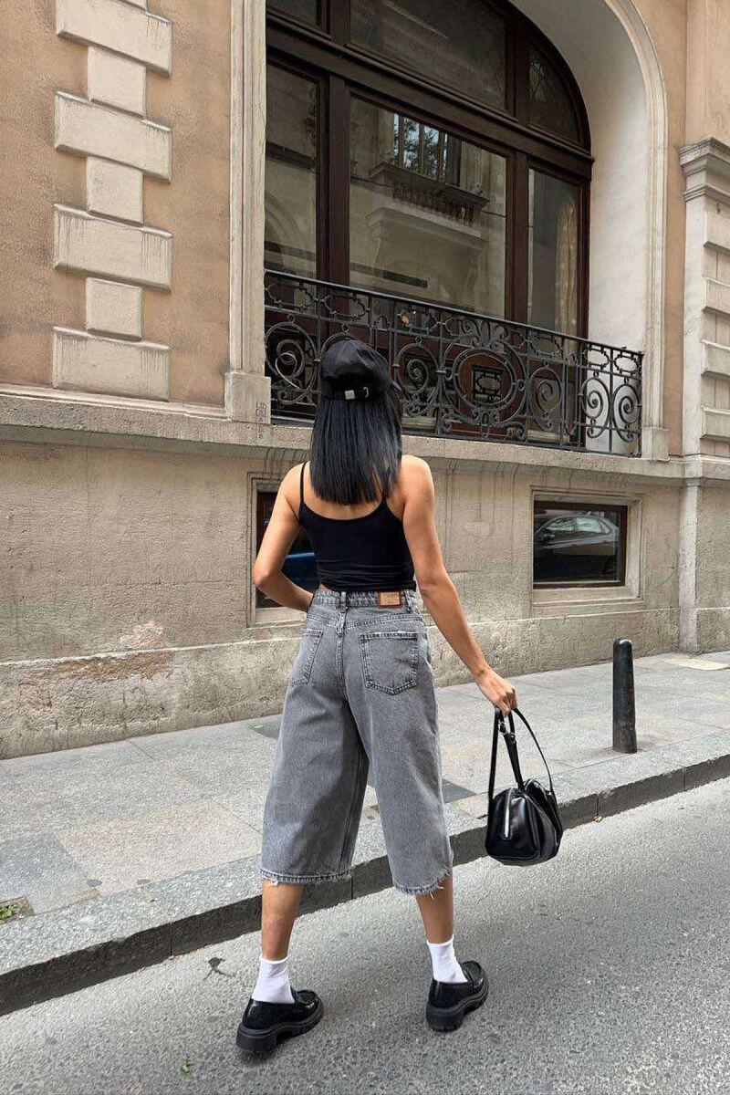 WIDE LEG ONE COLOR WOMEN SHORTS GREY/GRI - 3