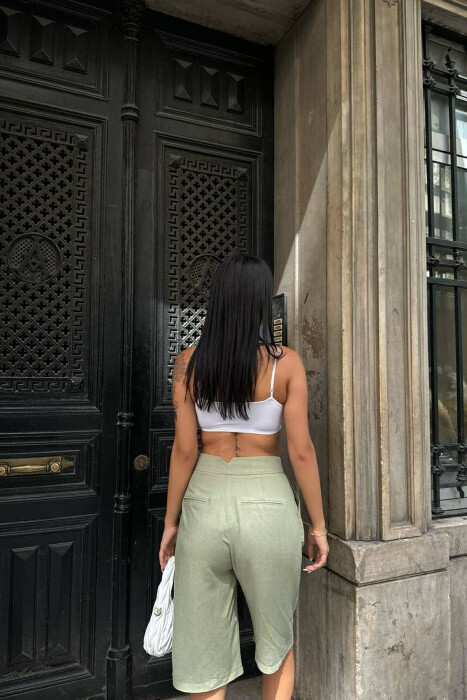 WIDE LEG ONE COLOR WOMEN SHORTS MINT/MENTE - 3