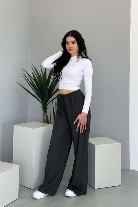 WIDE LEG ONE COLOR WOMEN SWEATPANTS DARK GREY/GEE 