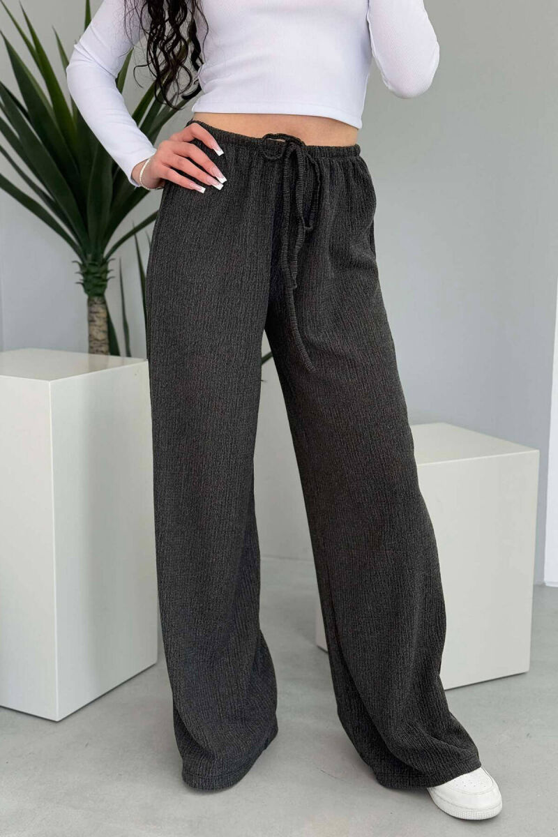 WIDE LEG ONE COLOR WOMEN SWEATPANTS DARK GREY/GEE - 2