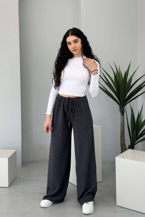 WIDE LEG ONE COLOR WOMEN SWEATPANTS GREY/GRI 