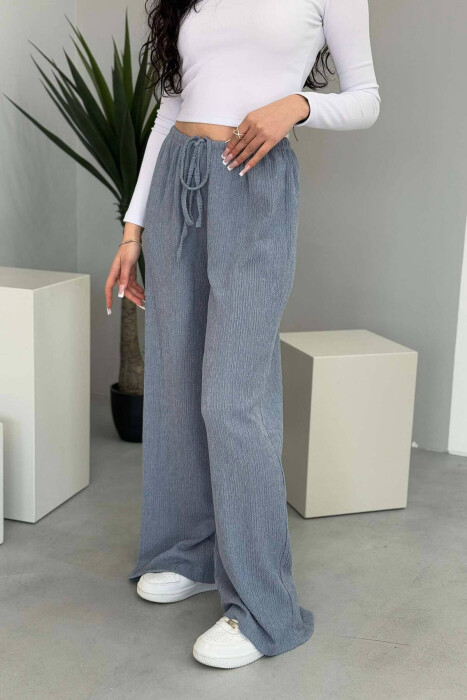 WIDE LEG ONE COLOR WOMEN SWEATPANTS LIGHTBLUE/BZ - 2