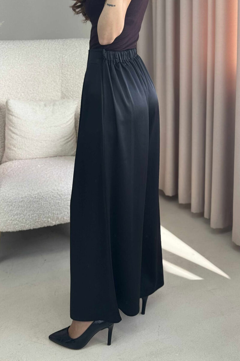 WIDE LEG ONE COLOR WOMEN TROUSERS BLACK/ E ZEZE - 4