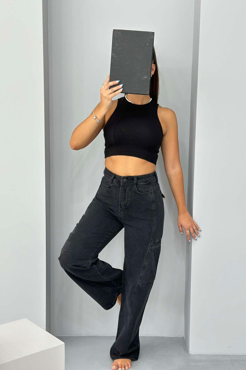 WIDE LEG SIMPLE WOMAN JEANS BLACK/ E ZEZE - 2