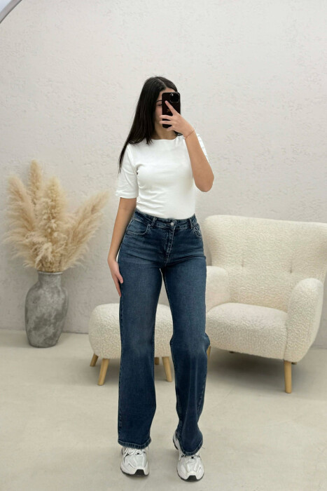 WIDE LEG SIMPLE WOMAN JEANS BLUE/BLU - 1