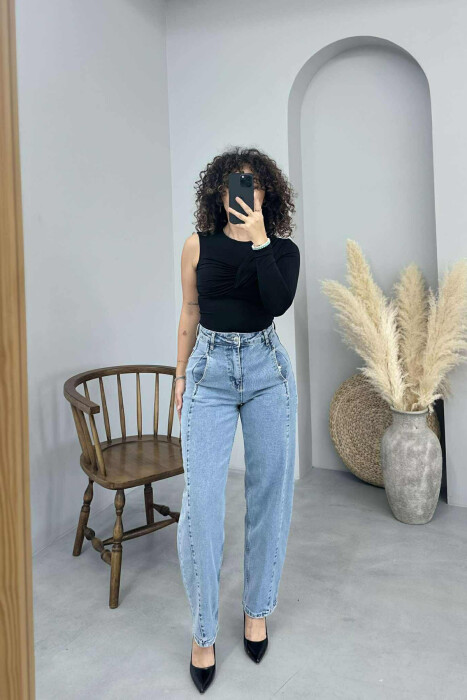 WIDE LEG SIMPLE WOMEN JEANS LIGHTBLUE/BZ - 6