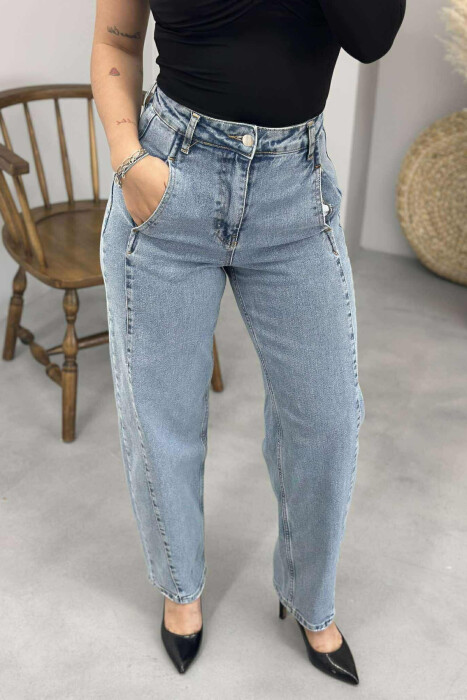 WIDE LEG SIMPLE WOMEN JEANS LIGHTBLUE/BZ - 9