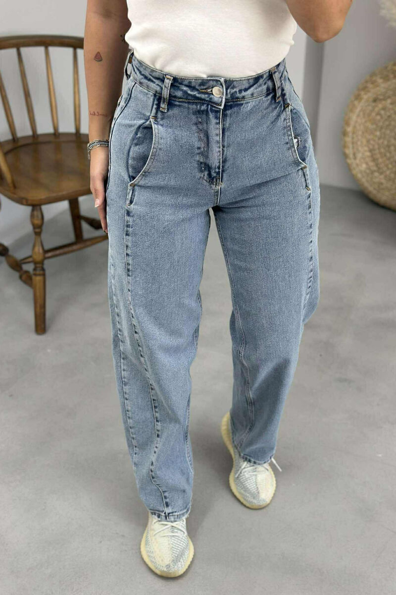 WIDE LEG SIMPLE WOMEN JEANS LIGHTBLUE/BZ - 15