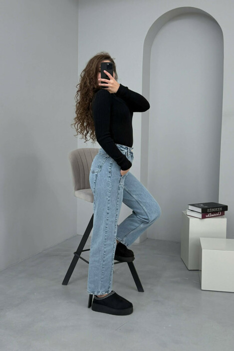 WIDE LEG SIMPLE WOMEN JEANS LIGHTBLUE/BZ - 2