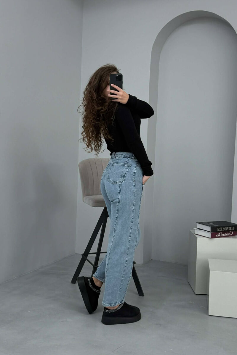 WIDE LEG SIMPLE WOMEN JEANS LIGHTBLUE/BZ - 5