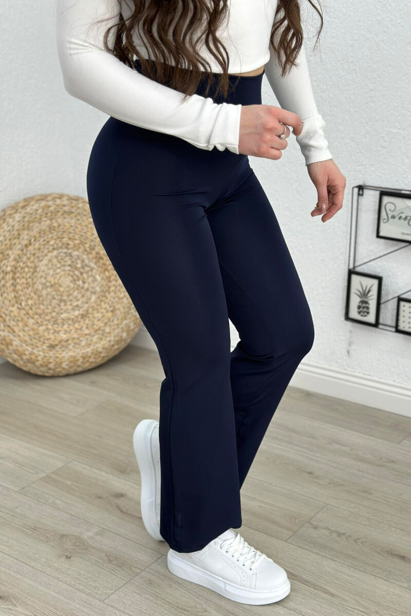 WIDE LEG SIMPLE WOMAN LEGGINGS DARK BLUE/BEE - 1