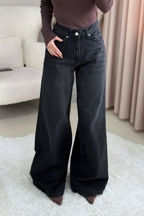 WIDE LEG SIMPLE WOMEN JEANS BLACK/ E ZEZE - 2
