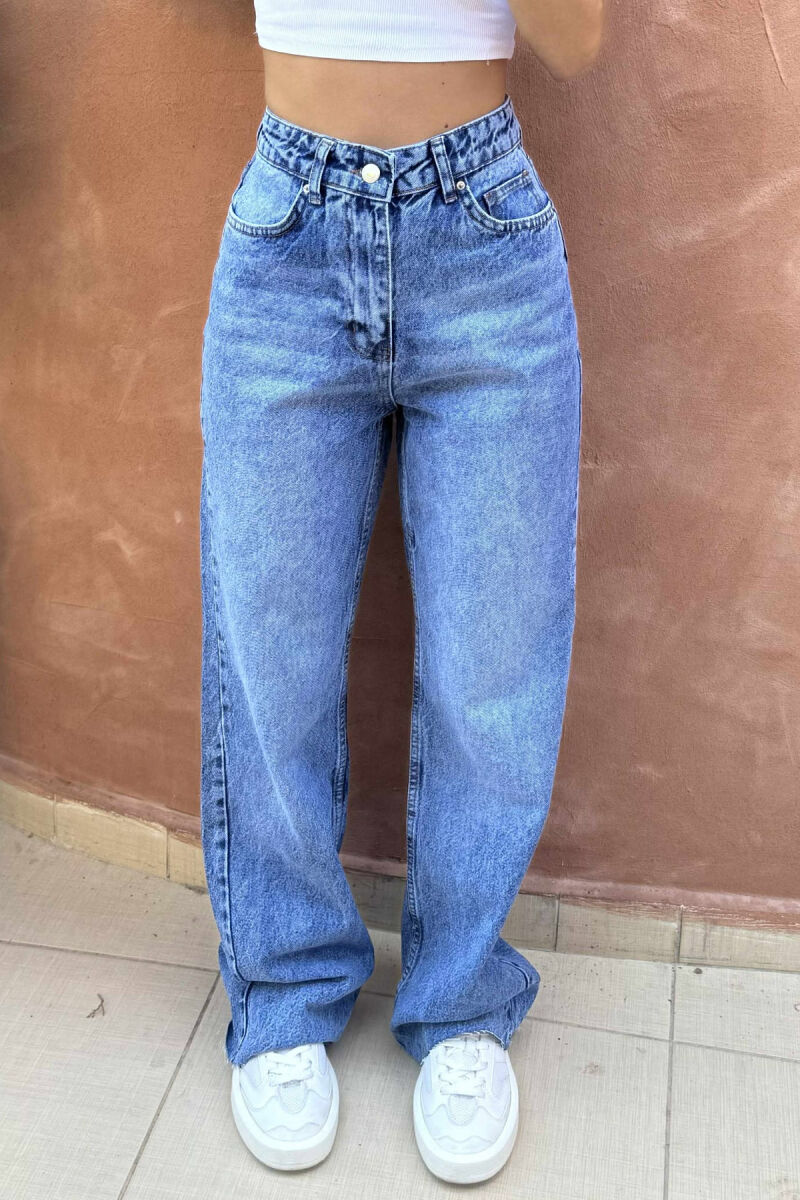 WIDE LEG SIMPLE WOMEN JEANS BLUE/BLU - 3