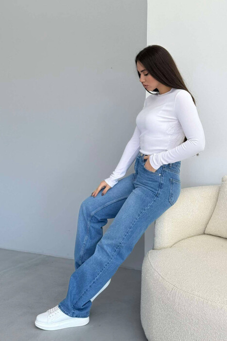 WIDE LEG SIMPLE WOMEN JEANS LIGHTBLUE/BZ - 2