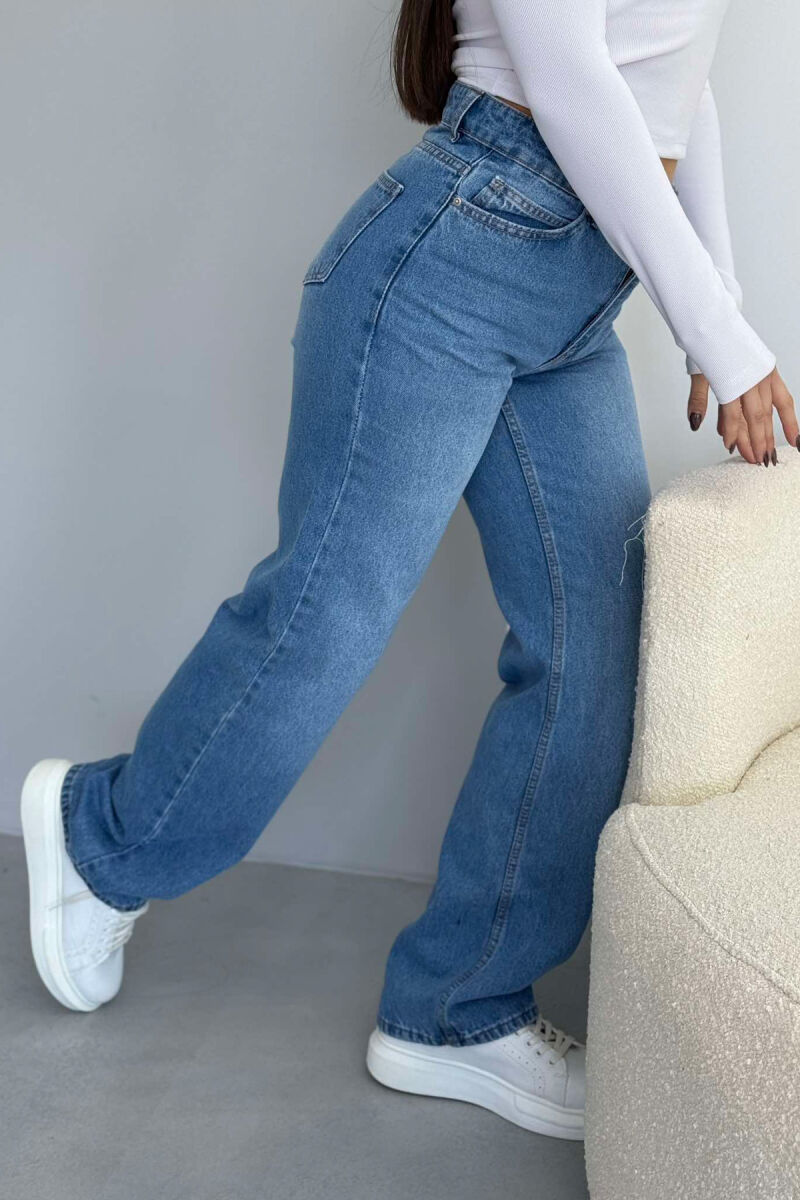 WIDE LEG SIMPLE WOMEN JEANS LIGHTBLUE/BZ - 4