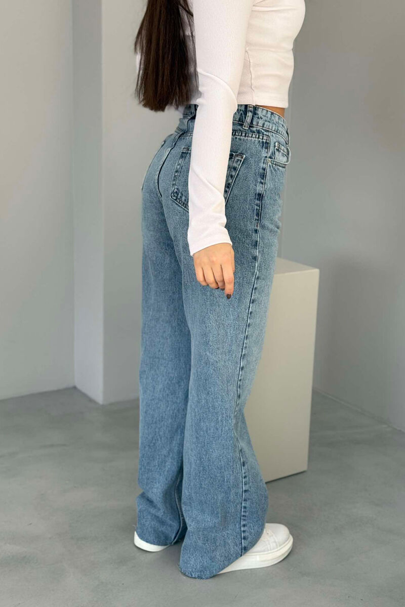 WIDE LEG SIMPLE WOMEN JEANS LIGHTBLUE/BZ - 5