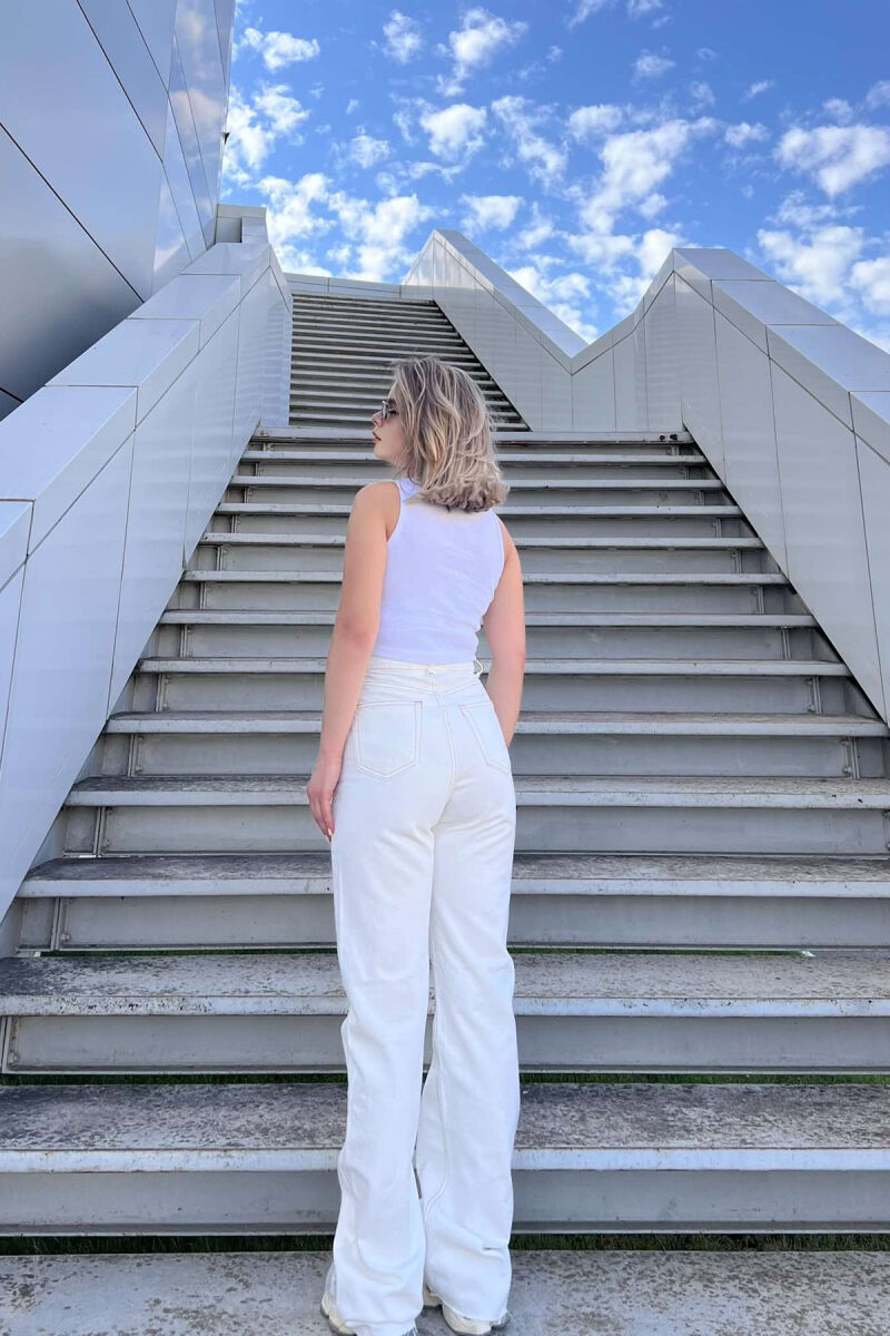 WIDE LEG SIMPLE WOMEN JEANS WHITE-E BARDHE - 3