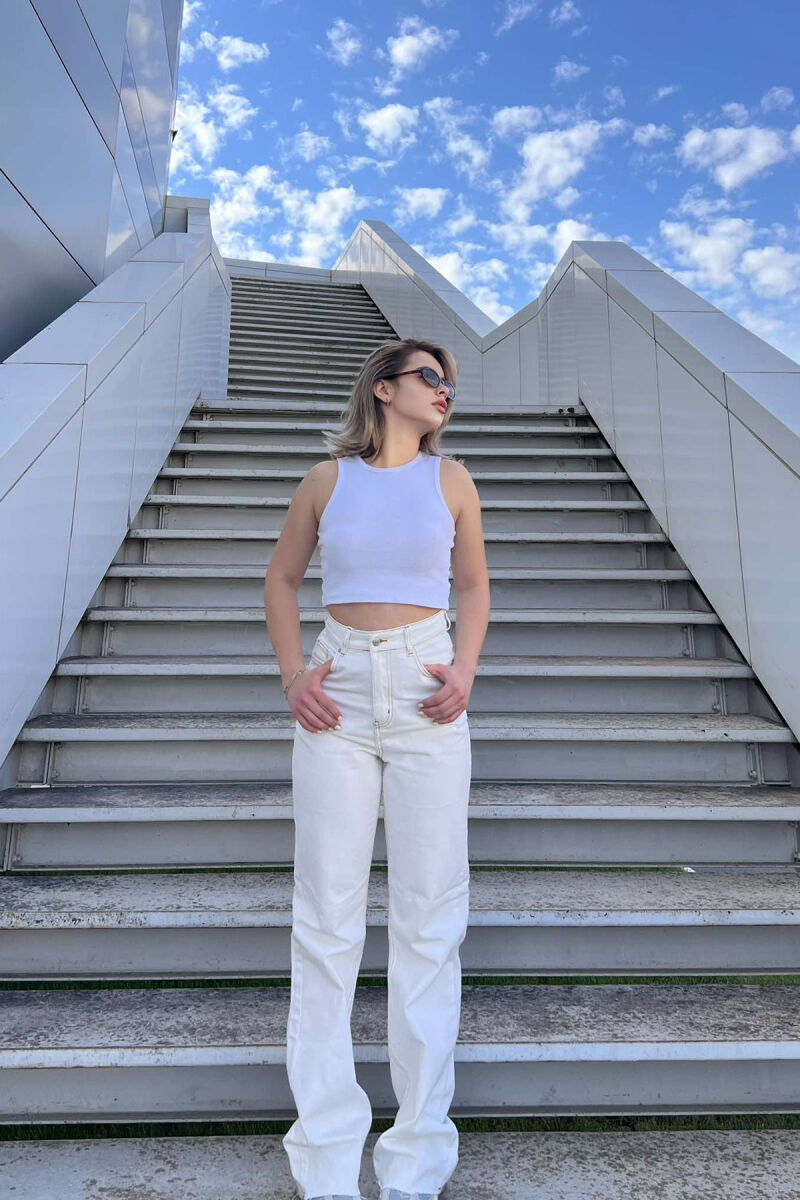 WIDE LEG SIMPLE WOMEN JEANS WHITE-E BARDHE - 4