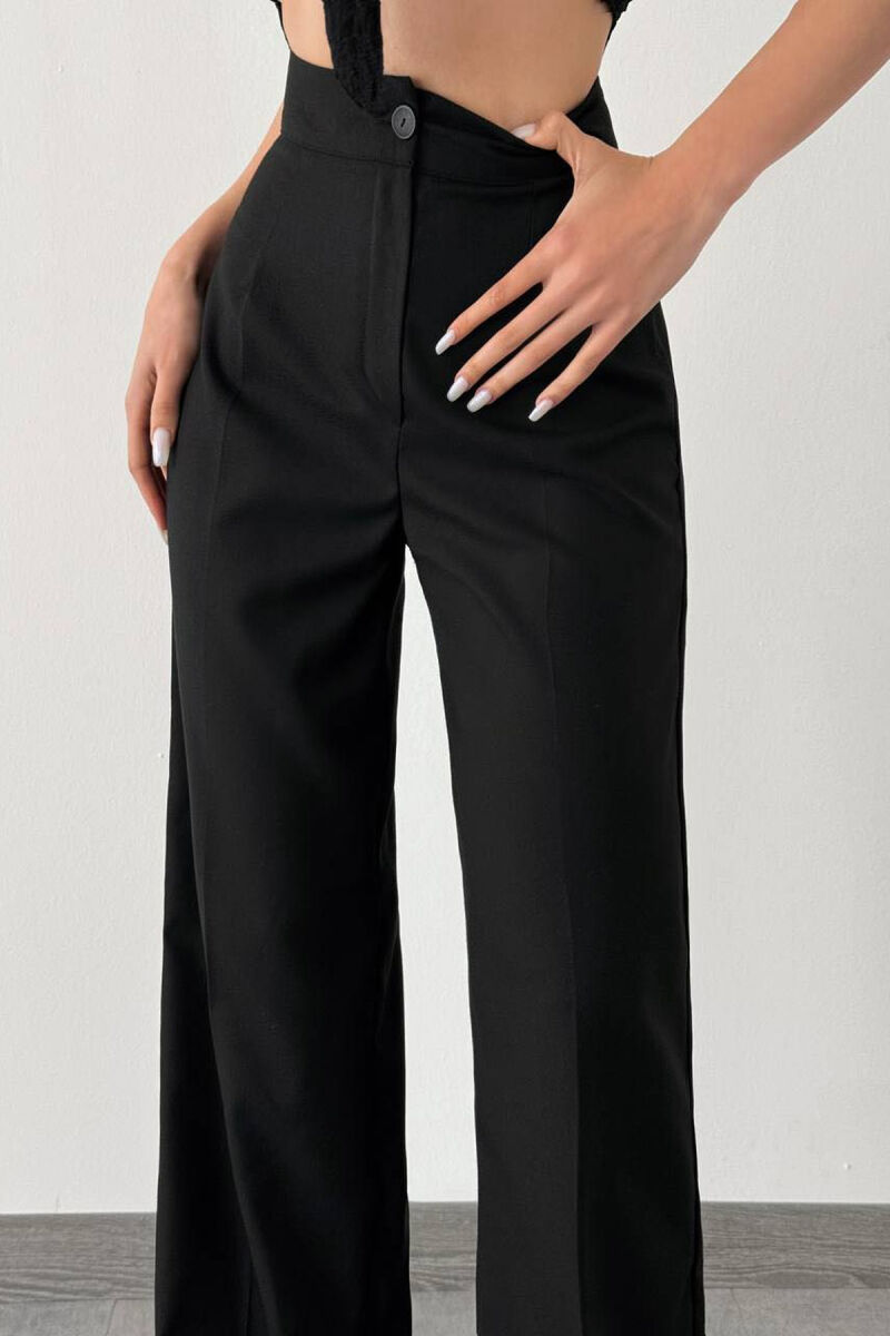 WIDE LEG SIMPLE WOMEN TROUSERS BLACK/ E ZEZE - 2