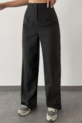 WIDE LEG SIMPLE WOMEN TROUSERS DARK GREY/GEE 