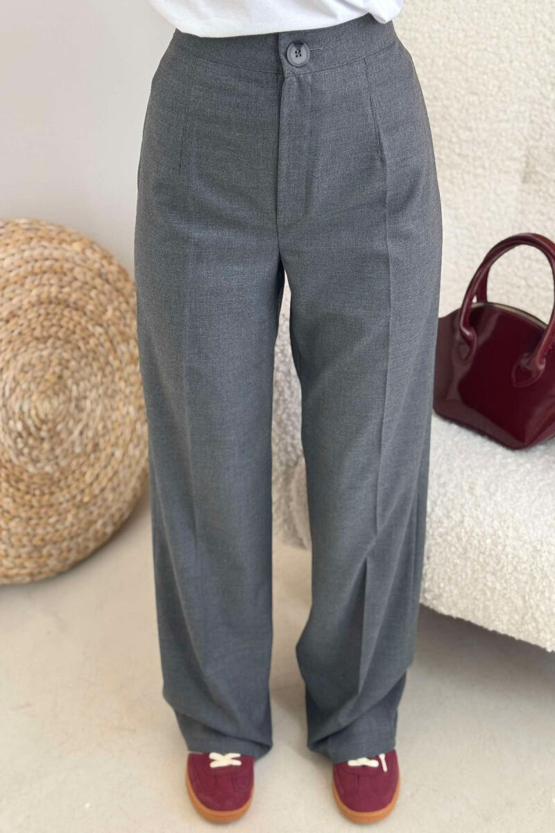 WIDE LEG SIMPLE WOMEN TROUSERS GREY/GRI - 5