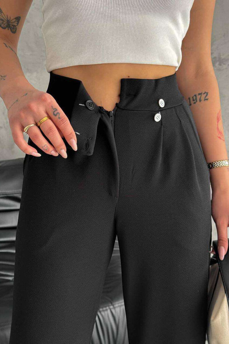 WIDE LEG TWO BUTTONS WOMAN TROUSERS BLACK/ E ZEZE - 2