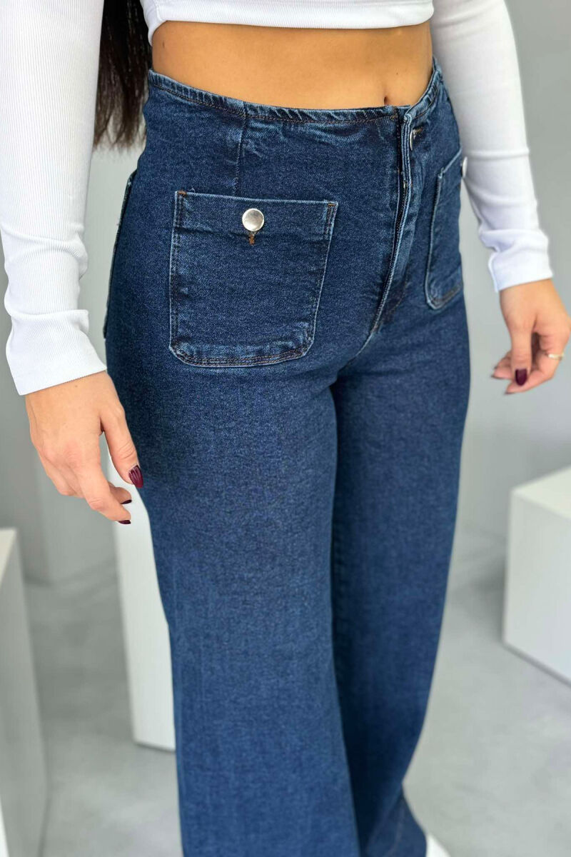 WIDE LEG TWO LITTLE POCKET WOMAN JEANS BLUE/BLU - 5