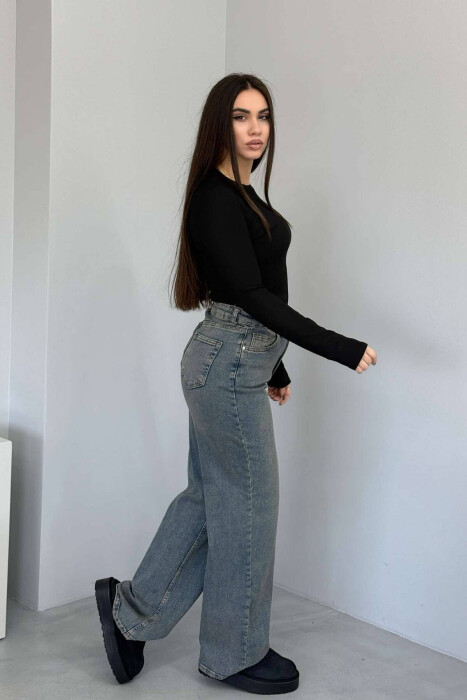 WIDE LEG VINTAGE WOMEN JEANS LIGHTBLUE/BZ - 2