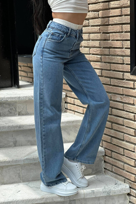 WIDE LEG WOMAN JEANS LIGHTBLUE/BZ - 3